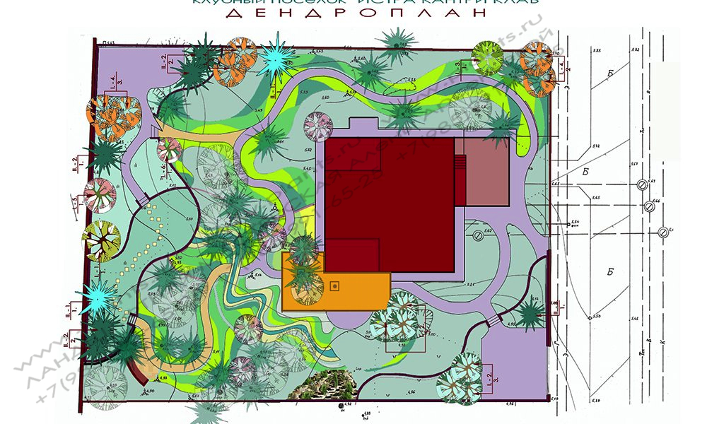 Проект ландшафтного дизайна дачного участка - генплан